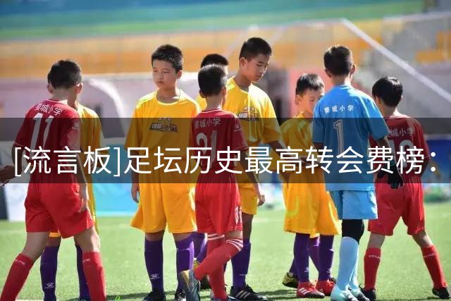 [流言板]足坛历史最高转会费榜：内马尔居首；恩佐1.45亿欧并列第四